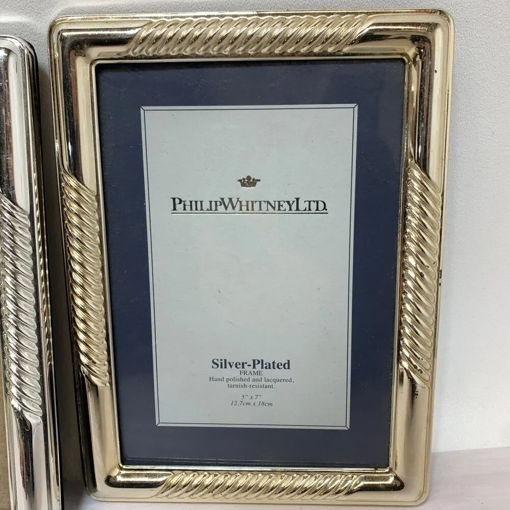 Philip Whitney Ltd. Silver Plated Hand Polished & Lacquered 5” x‎ 7” photo frame